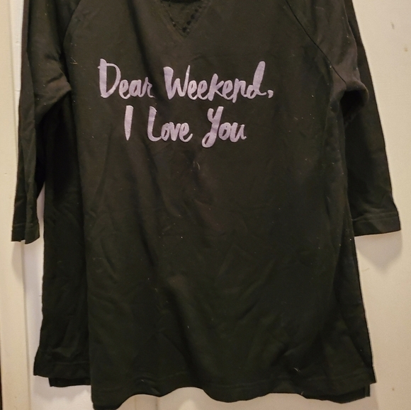 Black Flowy T Shirt/Tunic - Picture 2 of 3